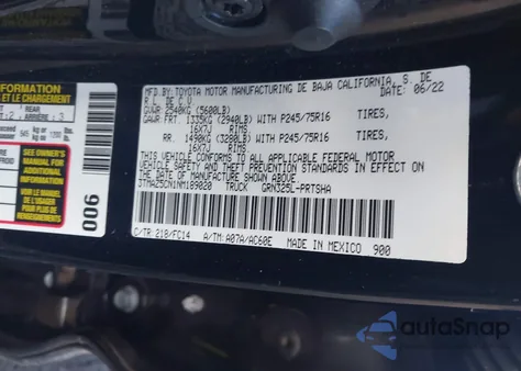 2022 Toyota Tacoma Sr5 V6 from USA, damaged, VIN 3TMAZ5CN1NM189020